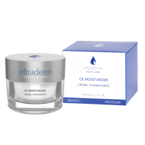 Eltraderm CE Moisturizer in jar and box.