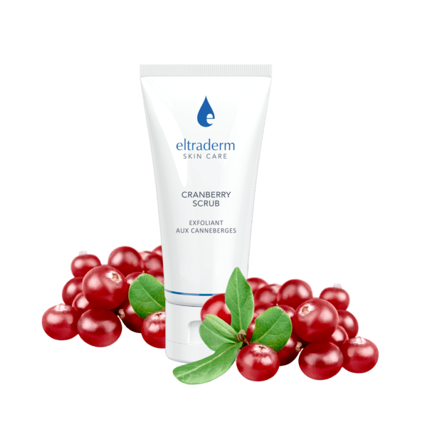 Eltraderm Cranberry Scrub exfoliant with cranberries.