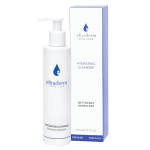 Eltraderm hydrating cleanser bottle.
