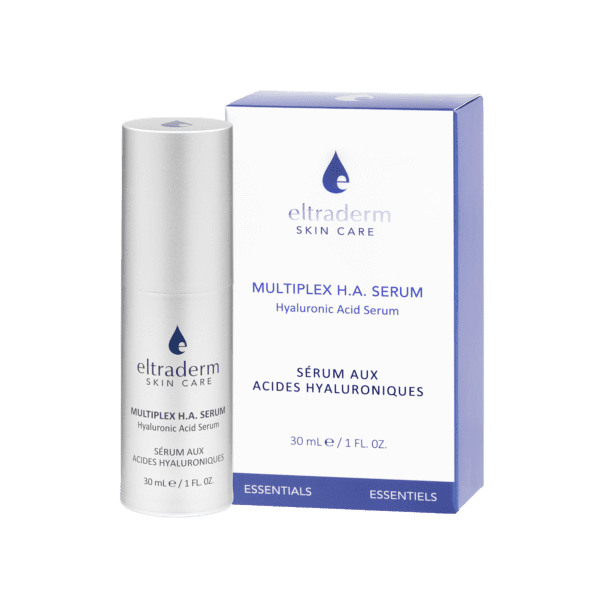 Eltraderm Multiplex H.A. Serum box and bottle.