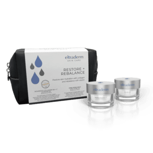 Eltraderm Restore + Rebalance skin care set.