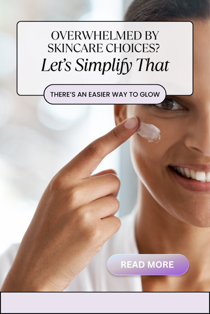 Smiling woman applying skincare cream.