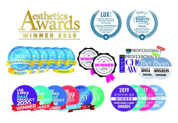 Various skincare and beauty awards logos. Various skincare and beauty awards logos.