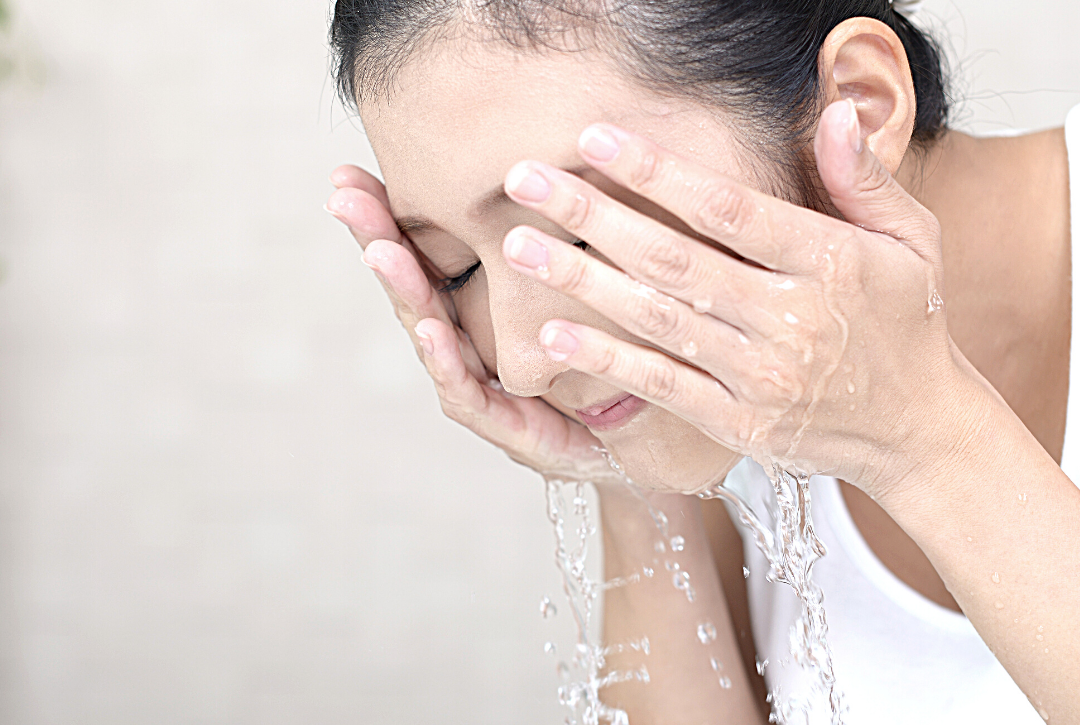 image of water on the face