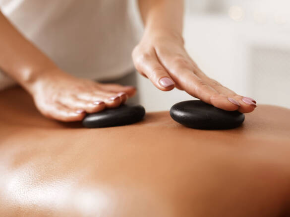 A relaxing hot stone massage